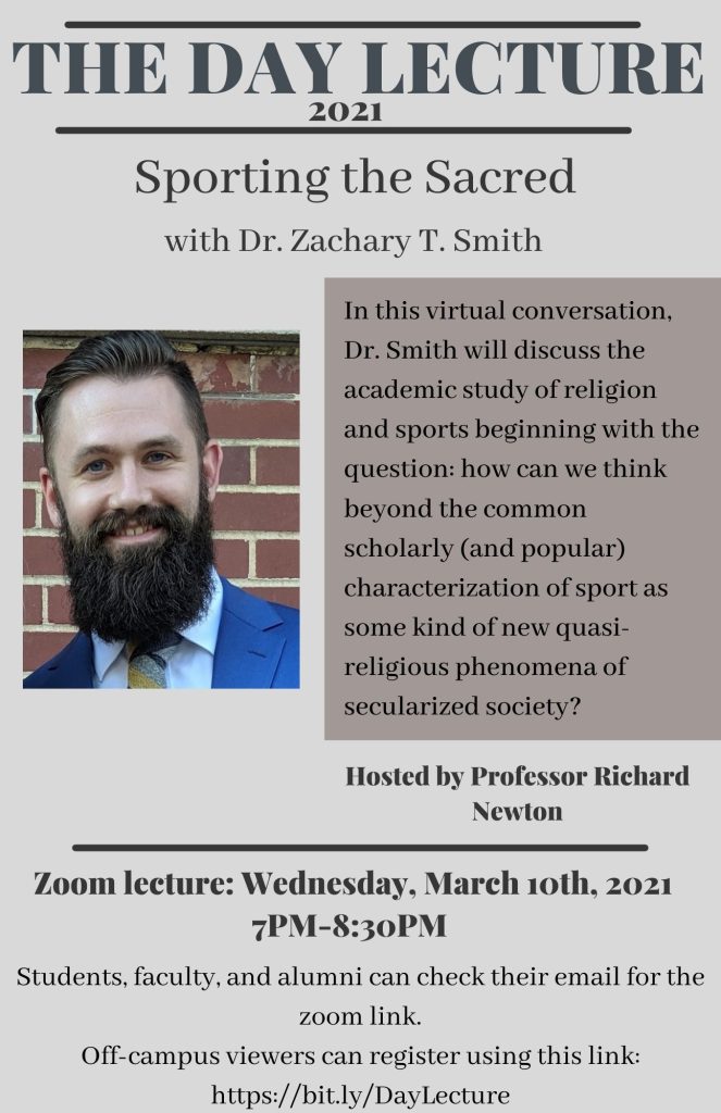 Poster for the 2021 Day Lecture. Information in post text.
