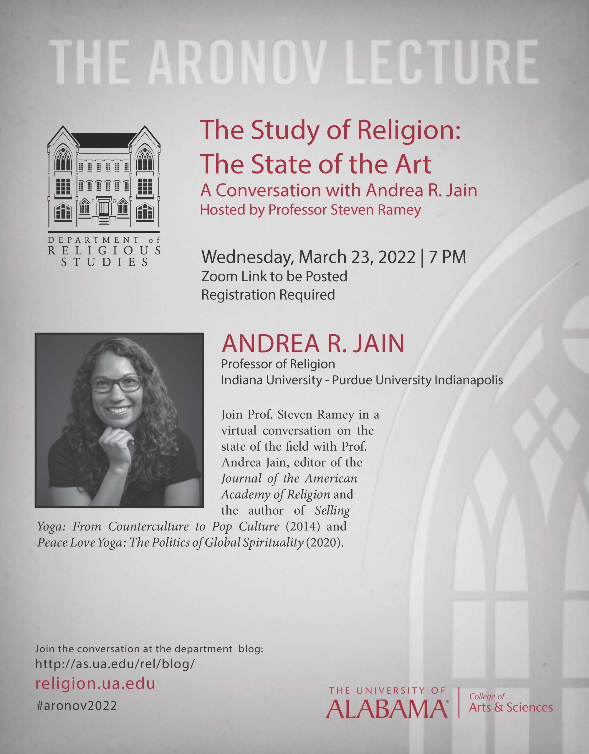 Poster for March 23rd Aronov Lecture
