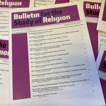 Cover of the Bulletin for the Study of Religion