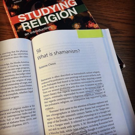 An open page of McCutcheon's textbook Studying Religion